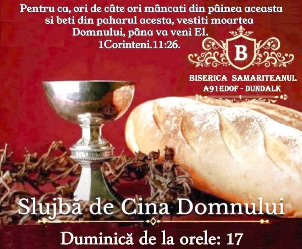 Afișul slujbei Cinei Domnului